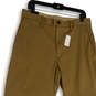NWT Mens Tan Flat Front Relaxed Fit Straight Leg Chino Pants Size 32/32 image number 3