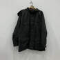 Mens Black Long Sleeve Pockets Button Front Windbreaker Jacket Size XXL image number 1