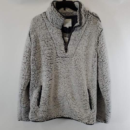 Thread & Supply Women Gray Fleece Sweater L NWT image number 1