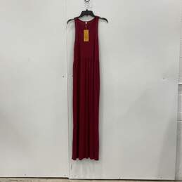 NWT Grecerelle Womens Red Scoop Neck Sleeveless Long Maxi Dress Size 2XL alternative image