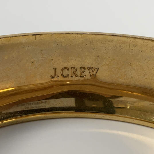 Designer J. Crew Gold-Tone Enamel Fashionable Glossy Bangle Bracelet image number 4