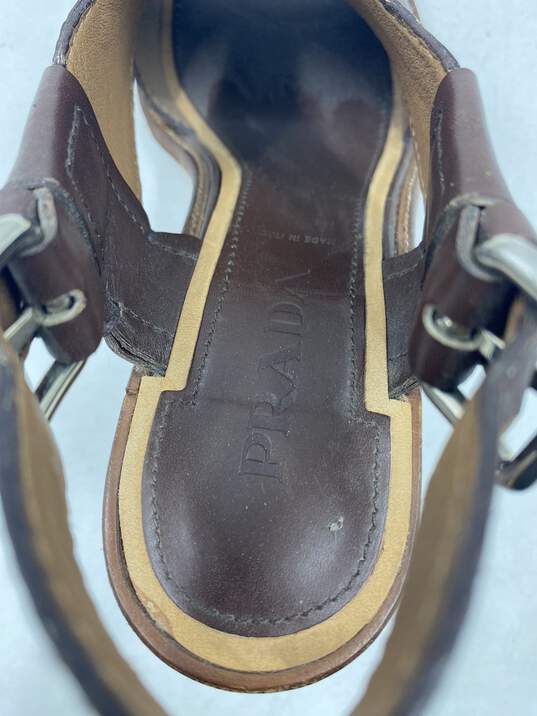 Authentic Prada Brown Slingback Heels W 6.5 image number 5