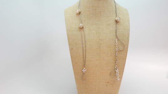 Brighton Massandra Yalta Two Tone Clear Crystal Station Necklace & Earrings 30.1g image number 2