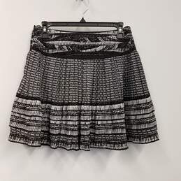 NWT Womens Black Ivory Elastic Waist Pull On Short Pleated Skirt Size 2