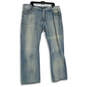 Womens Blue Denim Medium Wash 5-Pocket Design Bootcut Jeans Size 44 image number 1