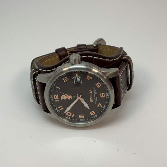 Designer Invicta Silver-Tone Round Dial Adjustable Strap Analog Wristwatch image number 2
