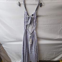 La Vie Rebecca Taylor Leila Blue & White Striped Sleeveless Dress Size S alternative image