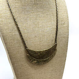 Designer Lucky Brand Gold-Tone Adjustable Chain Hammered Pendant Necklace alternative image