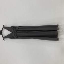 NWT Womens Gray Sleeveless V-Neck Back Zip Bridesmaid Maxi Dress Size 10 alternative image