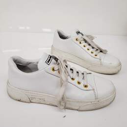 Miu Miu White Leather Lace Up Sneakers Women's Size 9 alternative image