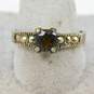 Judith Jack & Romantic 925 Marcasite Cross Pendant Necklace Orange Glass Band Ring & MOP Dial Black Lizard Strap Watch 20g image number 4