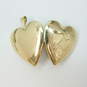 Vintage 14k Yellow Gold Etched Heart Locket Pendant 4.1g image number 4