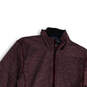 Womens Purple Long Sleeve Mock Neck Quarter Zip Pullover Sweatshirt Size S image number 3