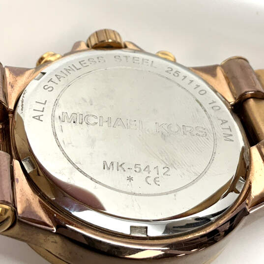 Designer Michael Kors MK5412 Rose Gold Chronograph Analog Wristwatch w/ Box image number 5