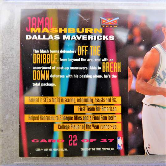 1993-94 Jamal Mashburn Stadium Club Beam Team Rookie Dallas Mavericks image number 3