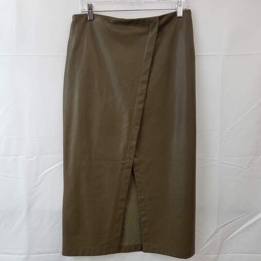 ZARA Women's Size Large Draped Slit Midi Skirt Brown w/ Tags image number 1
