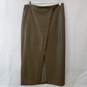 ZARA Women's Size Large Draped Slit Midi Skirt Brown w/ Tags image number 1