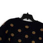 NWT Womens Blue Brown Polka Dot V-Neck Balloon Sleeve Pullover Sweater Sz M image number 4