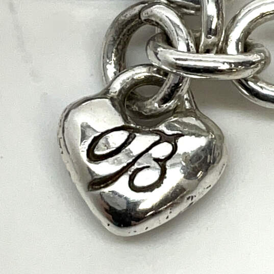 Designer Brighton Silver-Tone Toggle Etched Heart Wheat Chain Bracelet image number 3