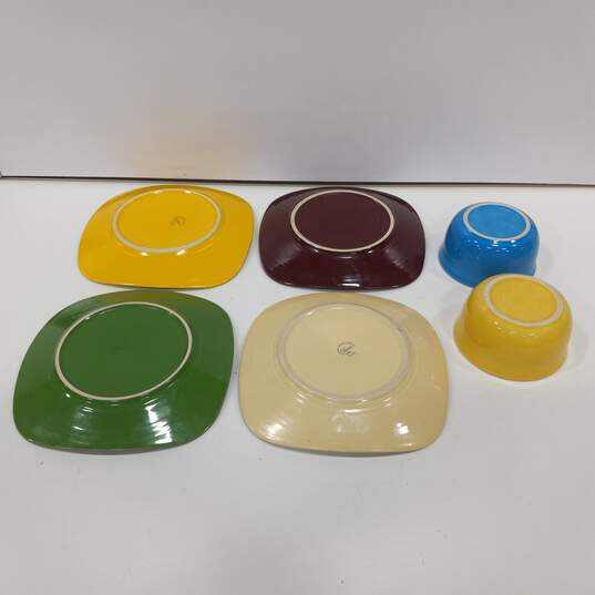 6PC Fiesta Square Plates & Bowls Dinnerwear Bundle image number 3