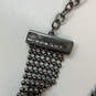 Designer Givenchy Silver-Tone Fashionable Link Chain Beaded Choker Necklace image number 4