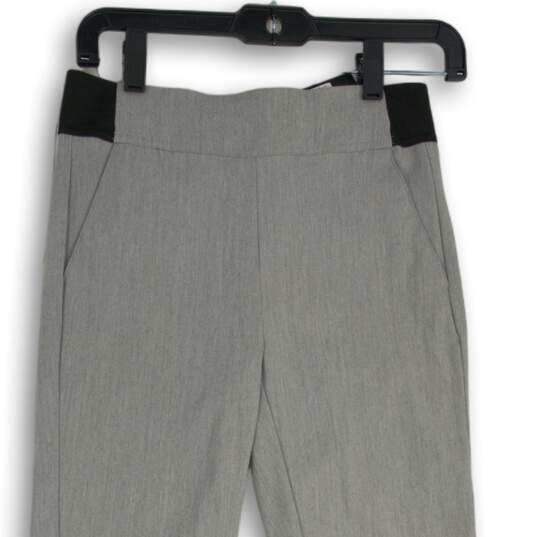 NWT Vera Wang Simply Vera Womens Gray Straight Leg Pull-On Ankle Pants Size XS image number 3