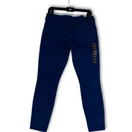 NWT Womens Blue Dark Wash Low Rise Stretch Denim Skinny Leg Jeans Size 8/29 alternative image
