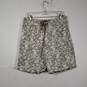 Mens Floral Regular Fit Drawstring Waist Zipper Pockets Swim Shorts Size 34 image number 1