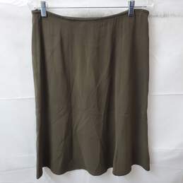 Eileen Fisher Women's Olive Green Silk/Spandex Skirt Size S