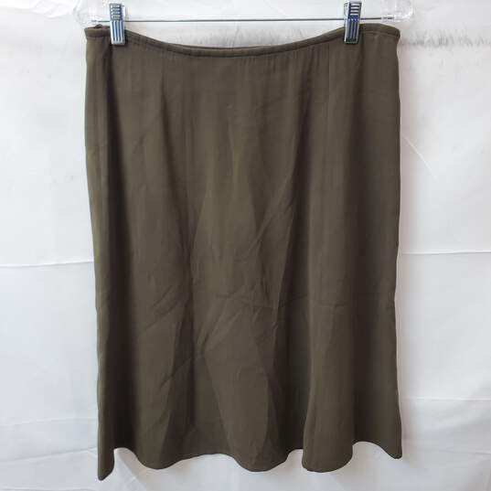 Eileen Fisher Women's Olive Green Silk/Spandex Skirt Size S image number 1