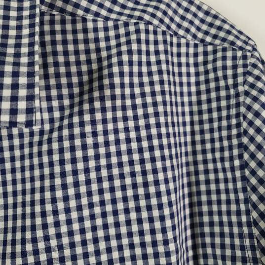 Mens Check Slim Fit Long Sleeve Collared Button-Up Shirt Size Medium image number 3