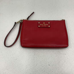 Womens Wellesley Linet Red Leather Inner Pockets Zipper Wristlet Wallet
