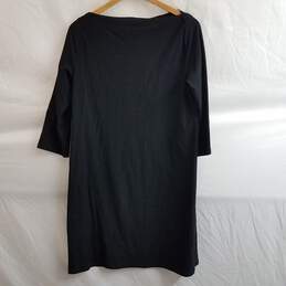 Eileen Fisher Black Bateau K/L Crepe Dress Size M