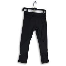 Womens Black Elastic Waist Zipper Pocket Pull-On Cropped Leggings Size 4 alternative image