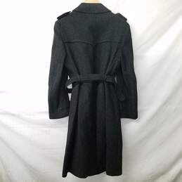 Vintage Dark Gray Wool Trench Coat Sz 38 R alternative image