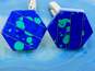 Taxco Mexico 925 Modernist Faux Azurite Inlay Hexagon Geometric Cuff Links 14.3g image number 3