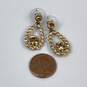 Designer Givenchy Womens Gold-Tone Studded Push Back Teardrop Dangle Earrings image number 3