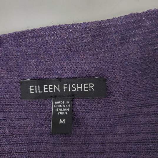 Eileen Fisher WM's Lavender Wool Open Cardigan Sweater M image number 3