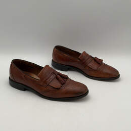 Mens Cody 1849 Brown Leather Calfskin Tassel Slip-On Loafer Shoes Size 10.5 alternative image