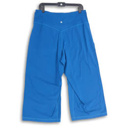 Womens Blue Elastic Waist Slash Pocket Pull-On Cropped Pants Size 14 alternative image