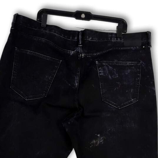 Womens Black Dark Wash Stretch Pockets Straight Leg Jeans Size W42xL32 image number 4