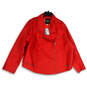 NWT Womens Red Long Sleeve Southside Serpents Blossom Leather Jacket Size 4 image number 1