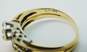 Vintage 14K Two Tone White & Yellow Gold Bridal Ring Setting 4.2g image number 3
