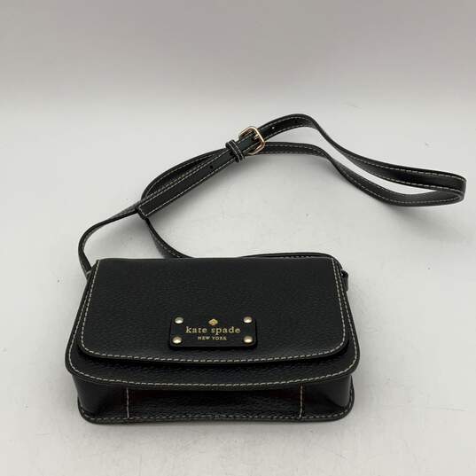 Kate Spade Womens Black Adjustable Strap Flap Mini Crossbody Bag Purse image number 1
