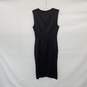 Reiss Mosaic Twist Front Black Satin Sleeveless Dress WM Size 4 NWT image number 2