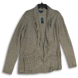 NWT Womens Gray Long Sleeve Shawl Collar Open Front Cardigan Sweater Size M