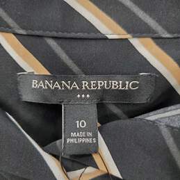 Banana Republic Women Black Stripe Dress Sz 10 NWT