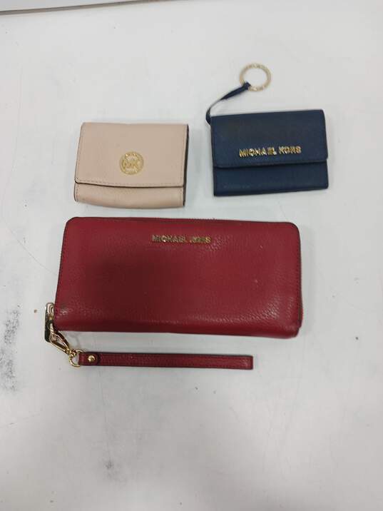 Michael Kors Women's Zip Around & Tri-Fold Wallets Assorted 3pc Lot image number 1