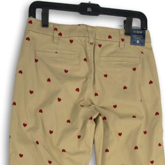 NWT J. Crew Womens Khaki Red Printed High Rise Girlfriend Chino Pants Size 0 image number 4