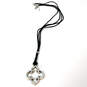 Designer Brighton Silver-Tone Black Rope Chain Toledo Pendant Necklace image number 3